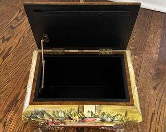 Lacquered Lidded Box with Brass Feet. Photo 3 of 3. 