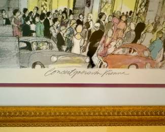Artist Proof, "Concert Goers in Vienna," Franklin McMahon.  Measures 30" x 22" without Frame. Signed By Artist. Photo 2 of 4. 