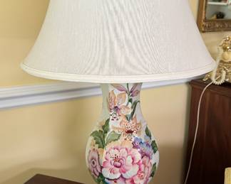 Floral Porcelain Table Lamp. Photo 1 of 2. 