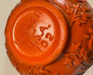 Vintage Haeger Orange Bowl #102. Photo 3 of 3. 