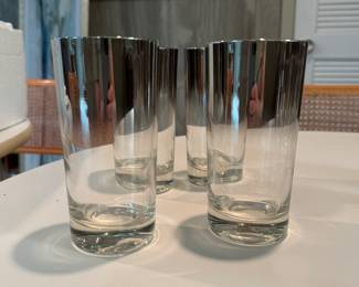 Mid-Century Smoky, Silver-Fade High Ball Glasses. Photo 1 of 2. 