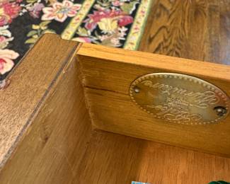 Pair of Vintage Baker Oak Side Tables. Each Measures 22" W x 27" D x 22" H. Photo 3 of 3. 