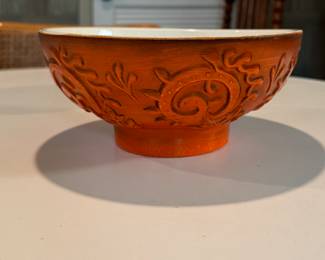 Vintage Haeger Orange Bowl #102. Photo 1 of 3. 