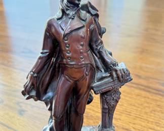 Carved Wood Mozart Figurine. Measures 9" H x 4" W. 