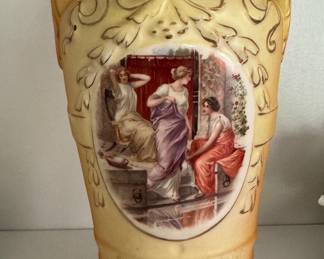 Yellow Victorian Vase. Measures 9" H. Photo 1 of 2. 