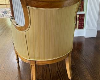 Pair of Vintage Marshall Fields Arm Chairs Upholstered in Silk Fabric. Each Measures 34" W x 34" D. Photo 3 of 5. 