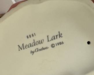 Meadow Lark Figurine by Andrea Vintage Porcelain. Photo 2 of 2. 