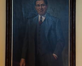 Portrait of Alexander Starosky. Oil on Board. Measures 36" x 48" Including Frame. 
