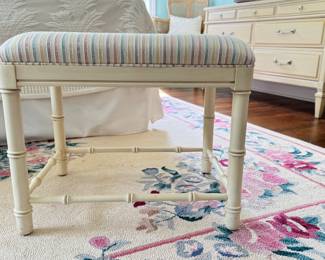 Vintage Thomasville Faux Bamboo Bench - 2 Available. Each Measures 16" x 21" x 18" H. 