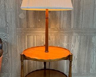 Tray Table Floor Lamp with Fluted Rims. Photo 1 of 2. 