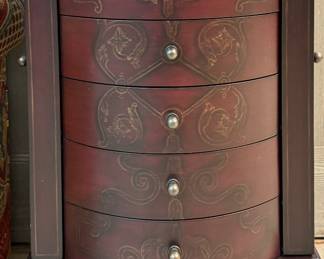 Lingerie Chest of Drawers on Casters. Measures 19.5" W x 16" D x 34" H. 