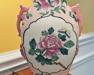 Hand-Painted Glazed Ceramic Table Lamp. Photo 2 of 2. 