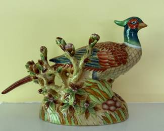 Pair of Porcelain Pheasant Figurines. Photo 1 of 3. 