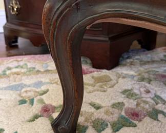 Vintage Hickory Chair Yellow Cotton Damask Upholstered Club Chair. Measures 30" W x 30" D. Photo 3 of 3. 