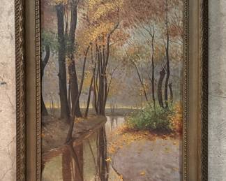 Untitled Landscape. Oil on Canvas. Signed By Artist. Measures 11.5" x 17.5 without Frame. Photo 1 of 2. 