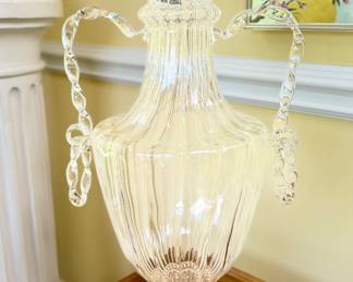 Lidded Ornate Crystal Urn (Romania). Photo 1 of 3. 