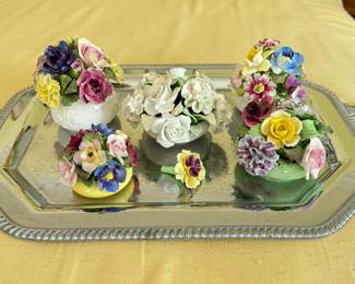 Porcelain Floral Figurines. 