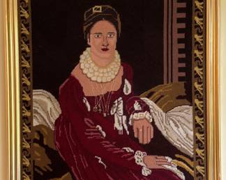 Needlepoint Portrait of a Lady. 
