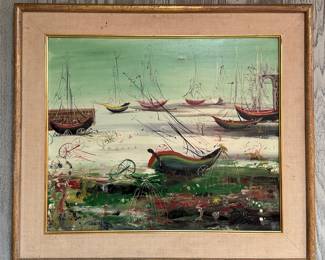 Vintage Aliota Lioton (French) Oil Painting. Photo 1 of 2. 