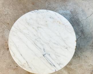 Grecian Column-Style, Marble-Top Side Table. Photo 2 of 2. 