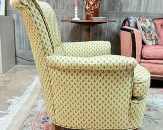 Club Chair Upholstered in Light Green Sister Parish-Style Fabric. Measures 30" x 32". Photo 2 of 3. 