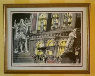 Artist Proof, "Concert Goers in Vienna," Franklin McMahon. Measures 30" x 22" without Frame. Signed By Artist. Photo 1 of 4. 