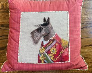 Needlepoint Pillow of Scottie. 
