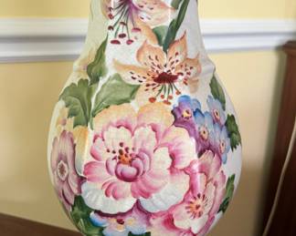 Floral Porcelain Table Lamp. Photo 2 of 2. 