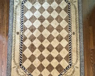 Wool Rug with Greek Key Border. Measures 5' 3" x 8' 3". Photo 1 of 2. 