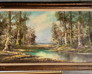 Untitled Landscape. Oil on Canvas. Aldo Mantovani. Signed By Artist. Measures 24" x 48" Not Including Frame. Photo 1 of 3. 