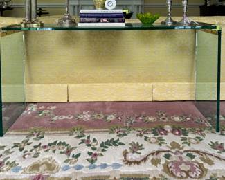 MCM Glass & Brass Waterfall Table. Photo 1 of 3. 