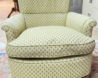 Club Chair Upholstered in Light Green Sister Parish-Style Fabric. Measures 30" x 32". Photo 1 of 3. 