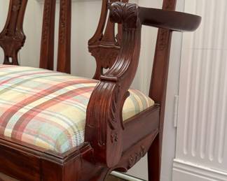 Chippendale Bench With Ball & Claw Feet. Measures 44" W x 32" D x 49" H. Photo 3 of 4. 