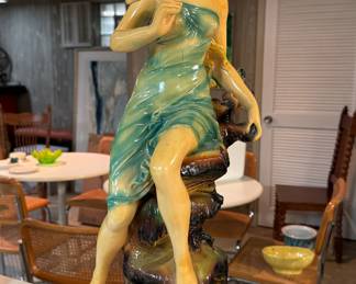 Vintage Chalkware "Goddess" Table Lamp. Photo 1 of 2. 