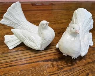 Pair of Mourning Doves. Each Measures 10" W. 