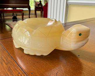 Vintage Carved Stone Turtle Ashtray. Photo 2 of 2. 