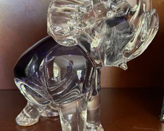 Crystal Elephant. Measures 9" D x 9" H. 