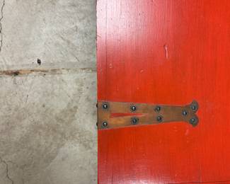 Red High-Gloss Cedar Trunk With Copper Detailing. Photo 2 of 4. 