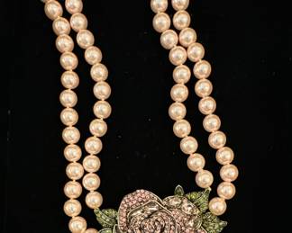 Heidi Daus Beauty & The Beast Crystal & Rhinestone Necklace. 