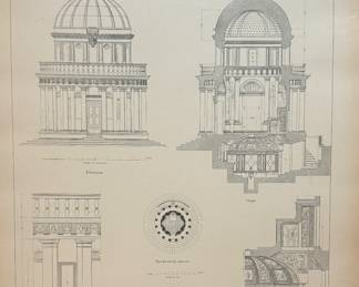 Vintage Architectural Book: Edifices Rome Moderne ou Recueil De Palais, Maisons, Eglises, Couvents by Paul Letarouilly. The Architectural Book Publishing Company.   Photo 2 of 4. 
