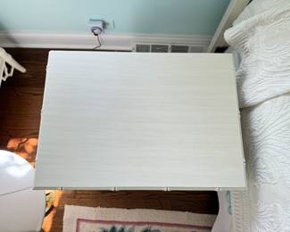 Pair of Vintage Thomasville Allegro Chinese Chippendale Faux Bamboo Bedside Tables with Three Drawers. Each Measures 24"W  x 17" x 24" H. Photo 2 of 2. 