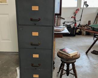 vintage metal filing cabinet