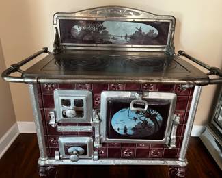 French cast iron/tile/enameled stove