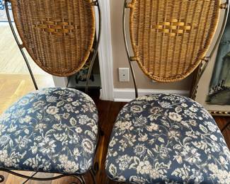 2 arm/6 side chairs and matching glass topped table