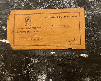 Reverse side of plaque