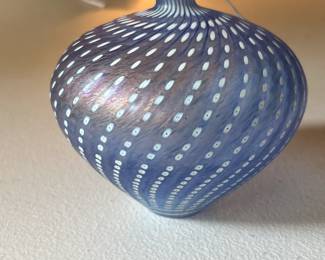 Kosta Boda blue swirl small vase!