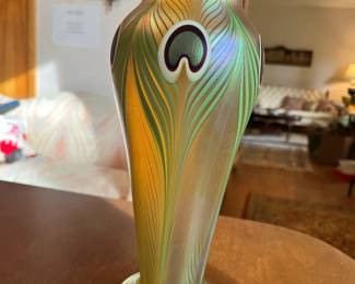 Orient and Flume peacock feather vase