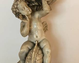 Pair of carved marble lamps