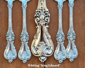 Whiting “King Edward” partial sterling flatware set