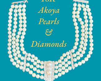 18k white gold Akoya pearl and diamond necklace. This necklace is totally stunning!